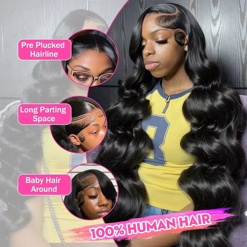 300% Density 13x6 Lace Frontal Wigs Body Wave Human Hair 30 32 Inches Brazilian 13x4 Lace Front Human Hair Wig For Women