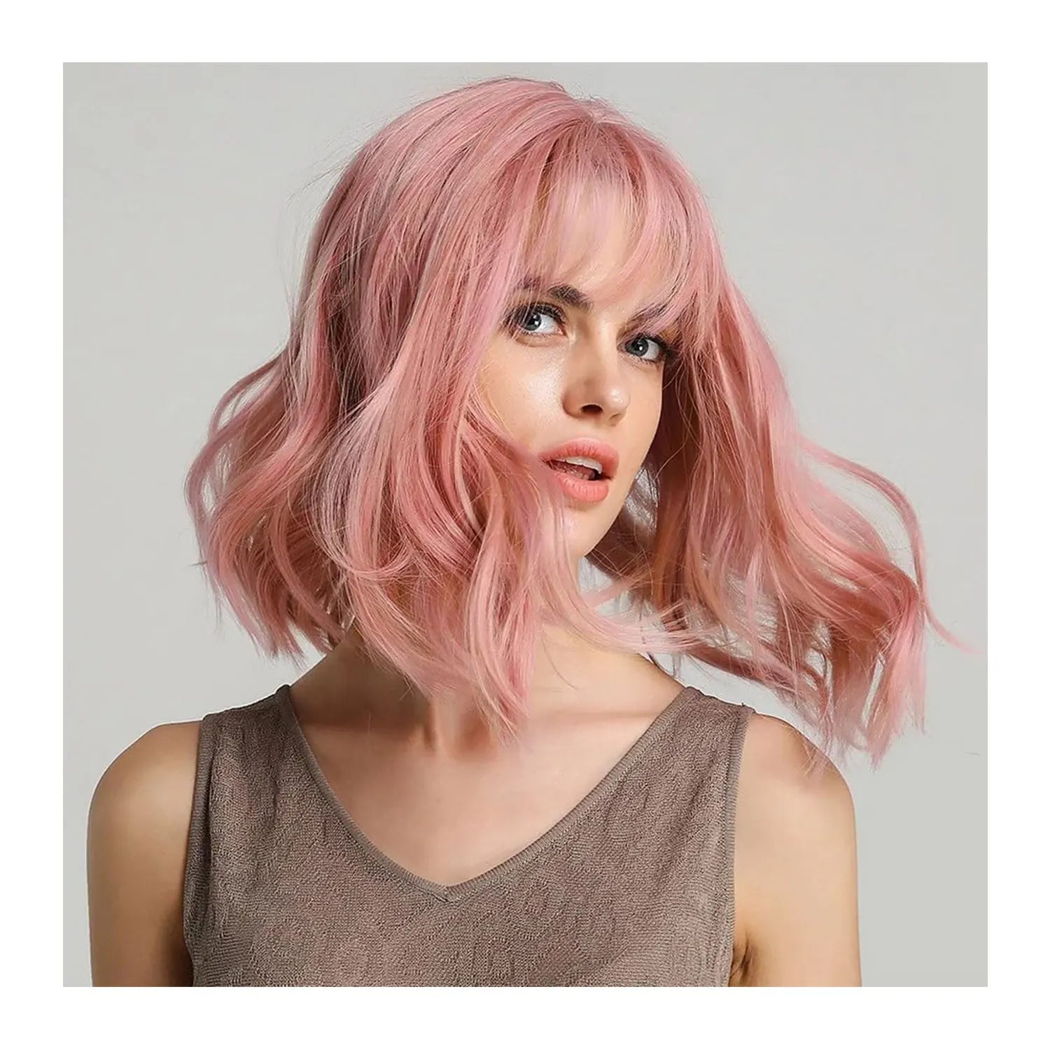 Rosé | Body Wave T-Part Lace Human Hair Wig – Indian Remy | 250% Density | Pink | 8–16 Inch