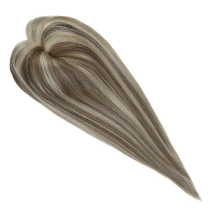 Aura | Straight Human Hair Topper – 3x5cm Mono Base | Hand-Tied | Brazilian Remy | 150% Density | 10–18 Inch