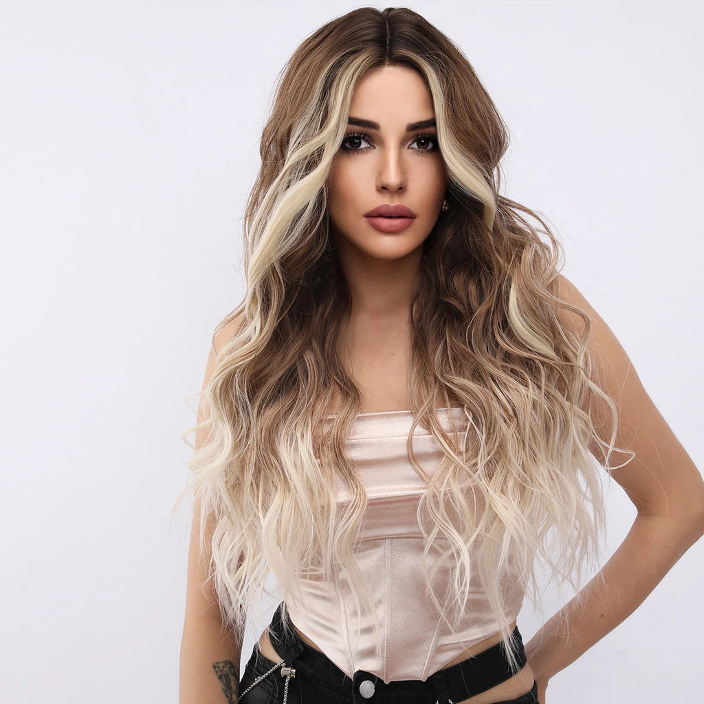 Willow | Long Body Wave Synthetic Lace Front Wig – 28 Inch | 180% Density