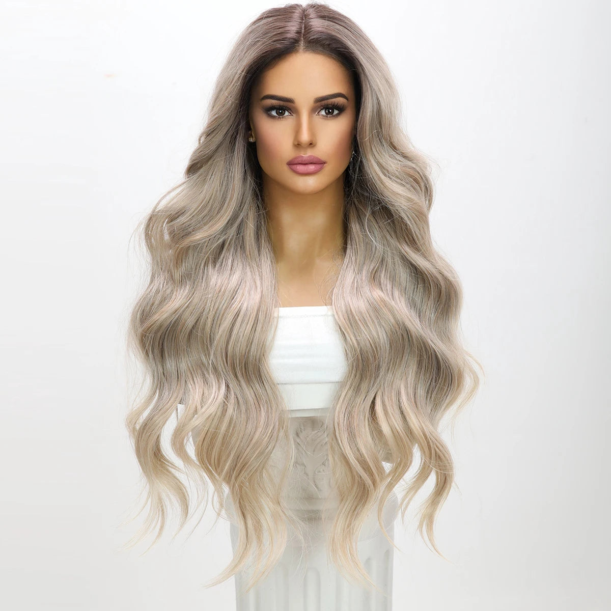 13×4 Lace Front Wig | Brown Gradient | Heat Resistant Synthetic | 30"