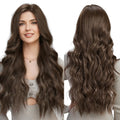 Toffee | Long Wavy Brown Monofilament Lace Front Synthetic Wig – 24 Inch | 150–180% Density