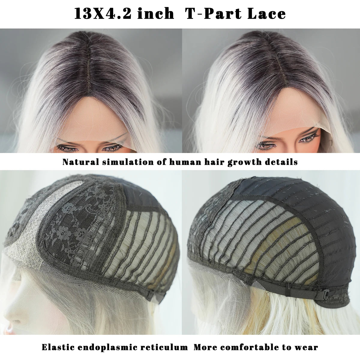 Lace Front Wig | Ombre Blonde | Long Wavy | Middle Part | 150% Density | 26"