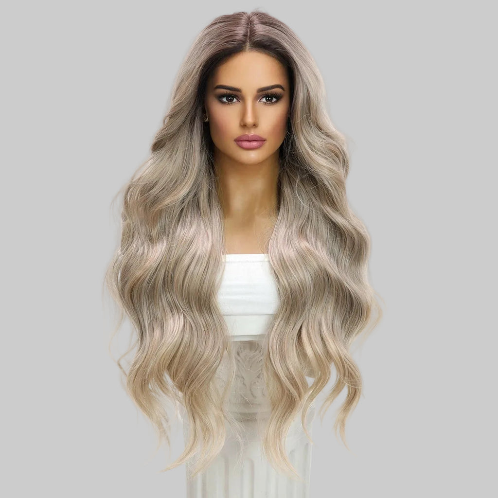 13×4 Lace Front Wig | Brown Gradient | Heat Resistant Synthetic | 30"