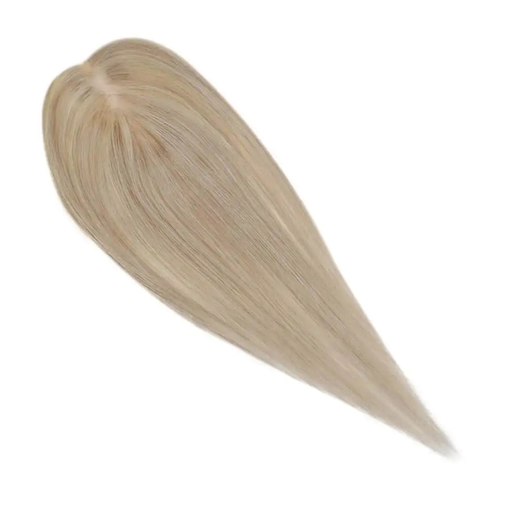 Aura | Straight Human Hair Topper – 3x5cm Mono Base | Hand-Tied | Brazilian Remy | 150% Density | 10–18 Inch