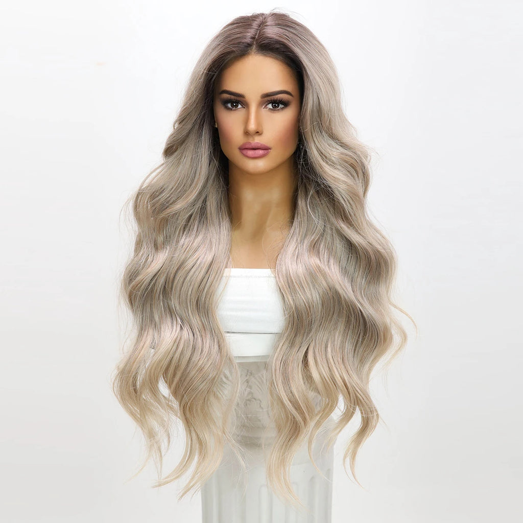 13×4 Lace Front Wig | Brown Gradient | Heat Resistant Synthetic | 30"