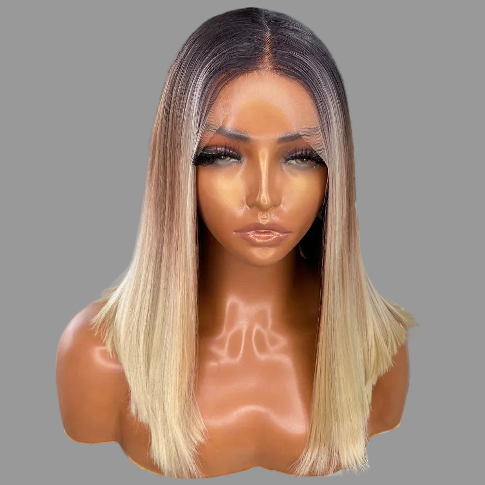 13×4 Lace Front Bob Wig | 3T Ombre Highlights | Silky Straight | Futura Fibre | 22"