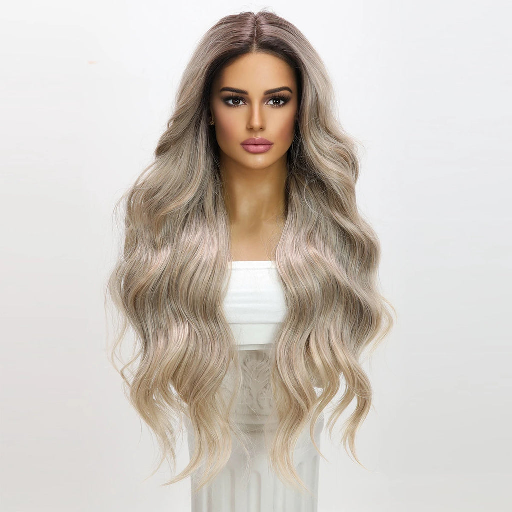 13×4 Lace Front Wig | Brown Gradient | Heat Resistant Synthetic | 30"