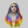 Lace Front Wig | Multicolor Holographic Ombre | Straight | Heat Resistant | 150-180% Density