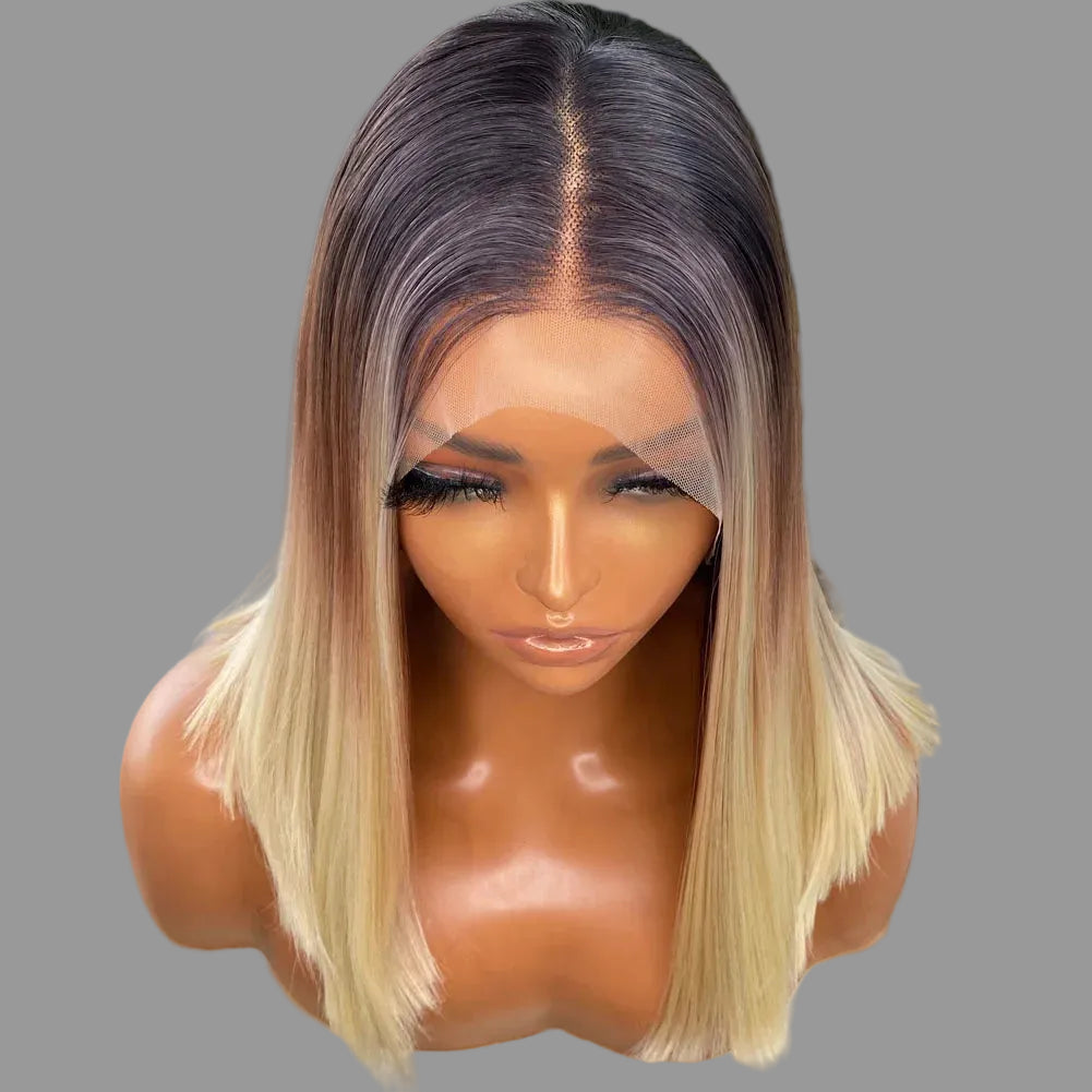 13×4 Lace Front Bob Wig | 3T Ombre Highlights | Silky Straight | Futura Fibre | 22"