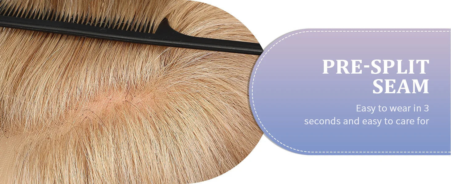 Dusk | Short Layered Wavy Bob Remy Human Hair Wig with Bangs – Blonde Highlights & Dark Roots | 12 Inch