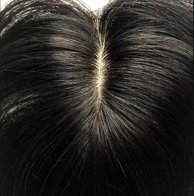 Silk | Straight Human Hair Topper – 15x16cm Silk Base | Clip-In | 130% Density | Free Part | 12–20 Inch