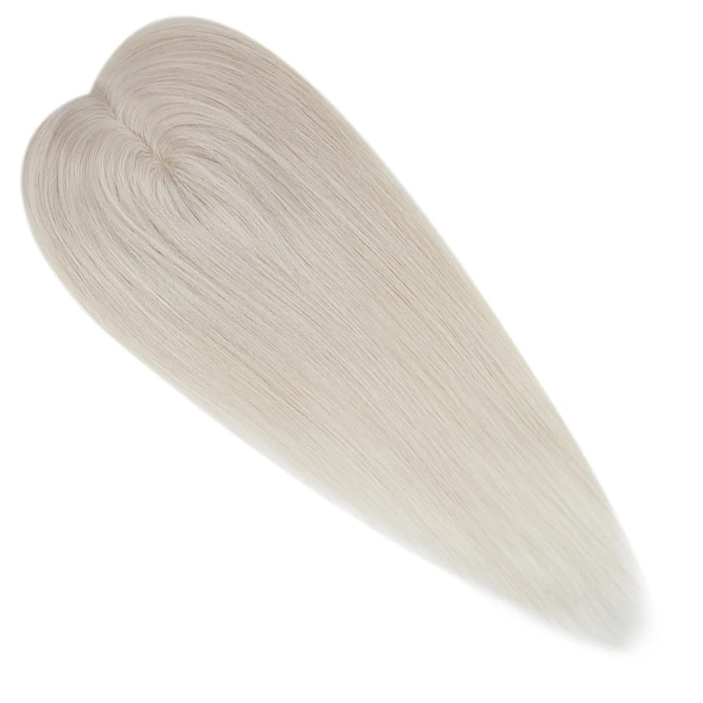 Aura | Straight Human Hair Topper – 3x5cm Mono Base | Hand-Tied | Brazilian Remy | 150% Density | 10–18 Inch