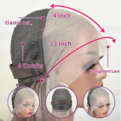 Ivory | Wavy Lace Front Wig – White Blonde | 13x4 Transparent Lace | Heat Resistant Synthetic | 24 Inch