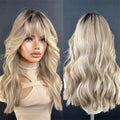 Fawn | Ash Blonde Body Wave Human Hair Wig with Bangs – Brazilian Remy 10A | 150–180% Density | 8–20 Inch