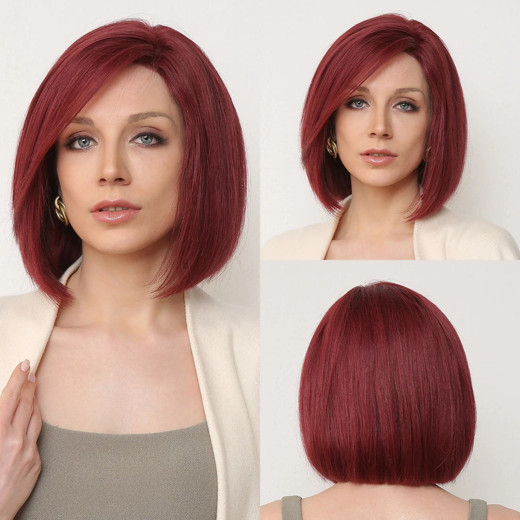 Hazel | Short Wavy Bob Remy Human Hair Lace Front Wig – Brown Blonde Ombre