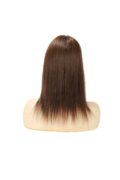Crown | Straight Human Hair Topper – 7.5x7.5 inch Silk Top Base | Free Part | 120% Density | Remy | 12–18 Inch