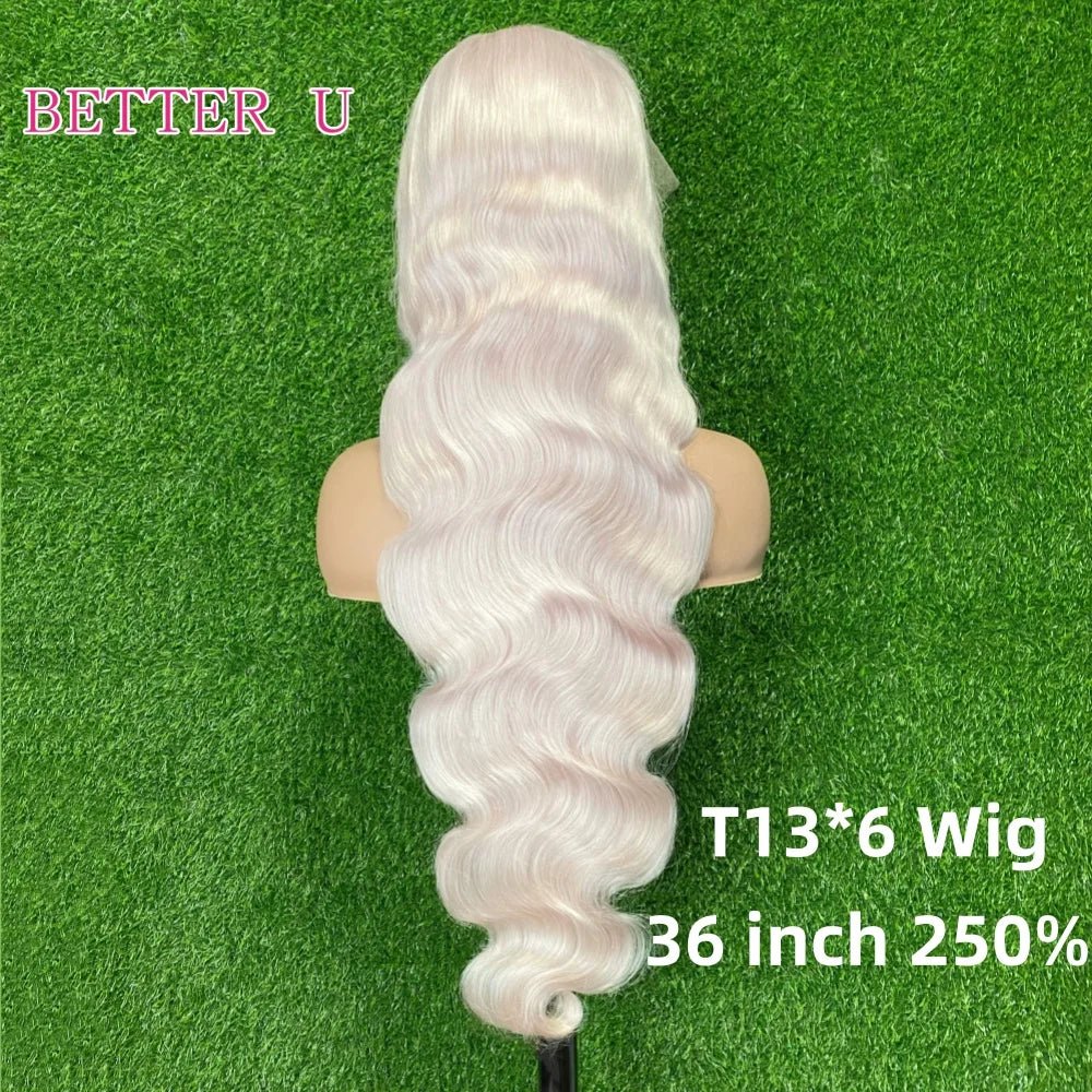 Platinum Body Wave Human Hair Wig Colored HD 13x6 Lace Front Human Hair Wig For Women White Raw Hair Lace Frontal Wig Ash Blonde