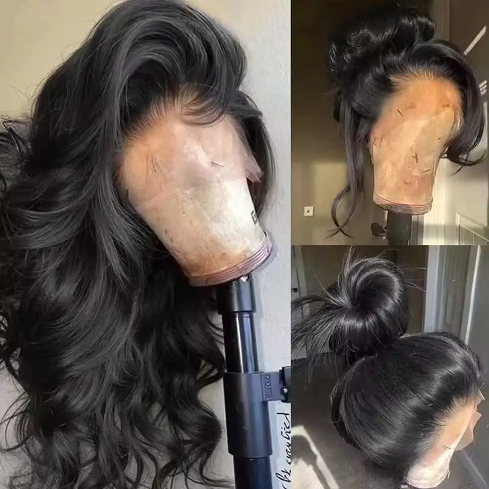 250% Density 13x4 13×6 5×5 HD Lace Front Wigs Human Hair Brazilian Virgin Body Wave Wig for Women Natural Black