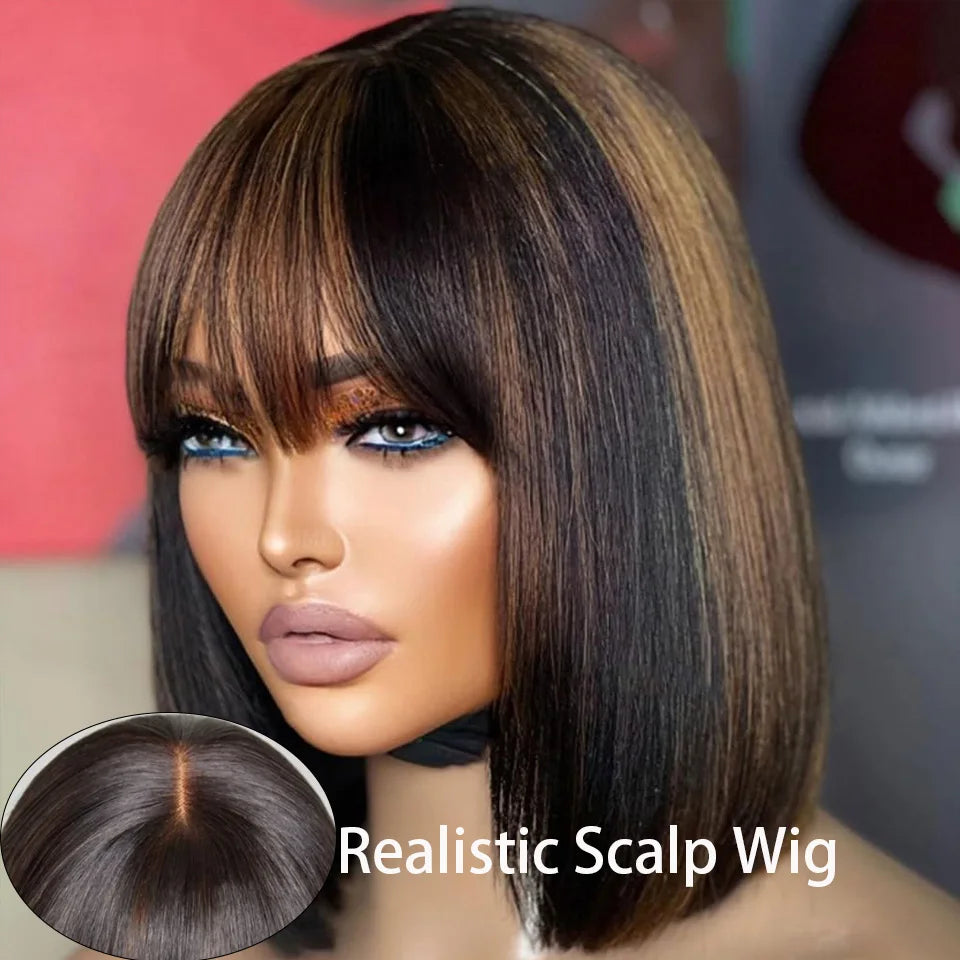 Cleo | Straight Bob Lace Wig – 3x1 T-Part | Multiple Colours | Peruvian Human Hair | 8–14 Inch