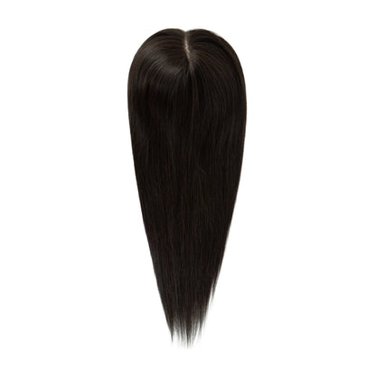 Crown | Straight Human Hair Topper – 7.5x7.5 inch Silk Top Base | Free Part | 120% Density | Remy | 12–18 Inch