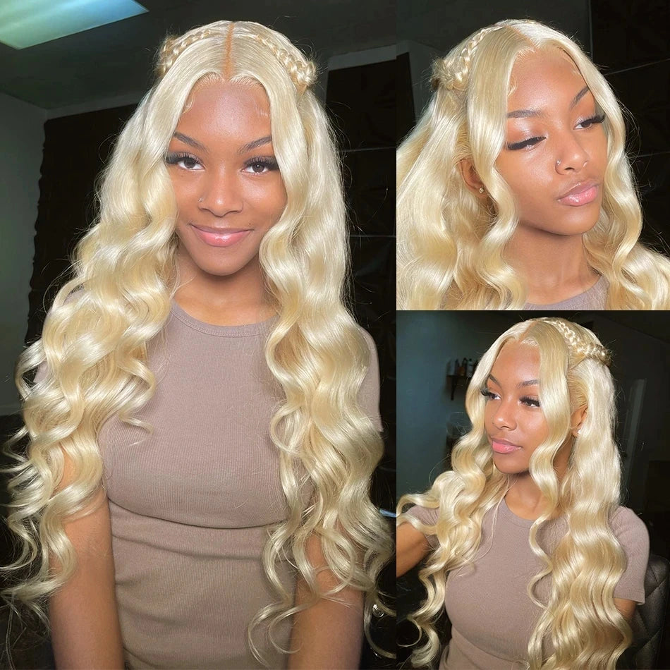 Lumière | 613 Blonde Body Wave Lace Front Wig – 13x4 / 13x6 HD Lace | 180–200% Density | 18–38 Inch