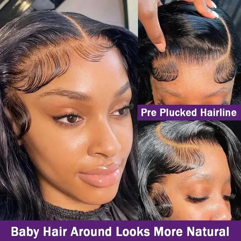 250% Density 13x4 13×6 5×5 HD Lace Front Wigs Human Hair Brazilian Virgin Body Wave Wig for Women Natural Black