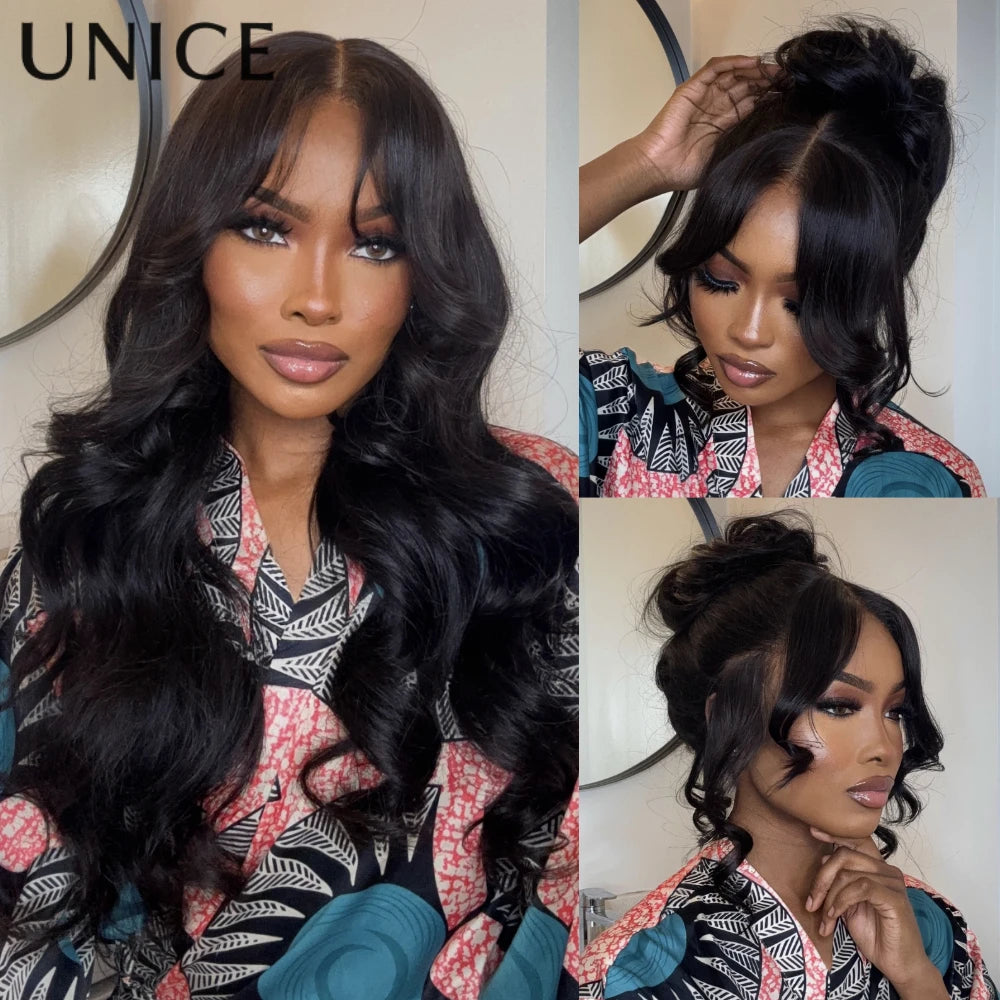 Luna | Loose Wave HD Lace Front Wig with Curtain Bangs – 13x4 | Remy Human Hair | 16–24 Inch
