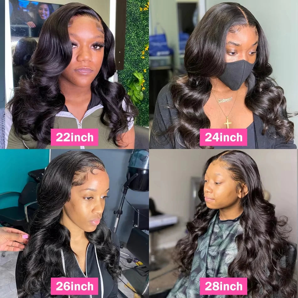 250% Density 13x4 13×6 5×5 HD Lace Front Wigs Human Hair Brazilian Virgin Body Wave Wig for Women Natural Black
