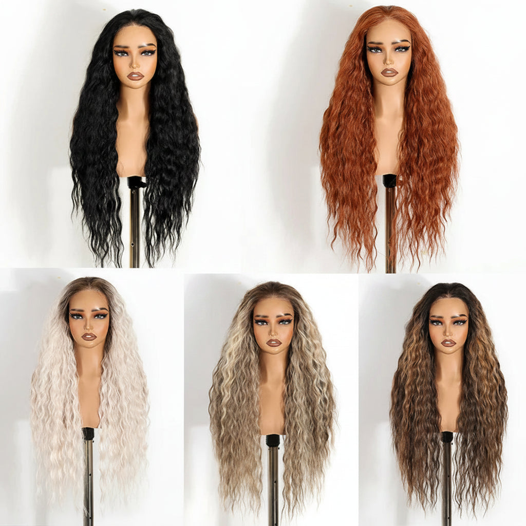 6×4 Lace Front Wig |  5 Colours!! Curly | Pre-Cut Glueless | Wear & Go | 30"