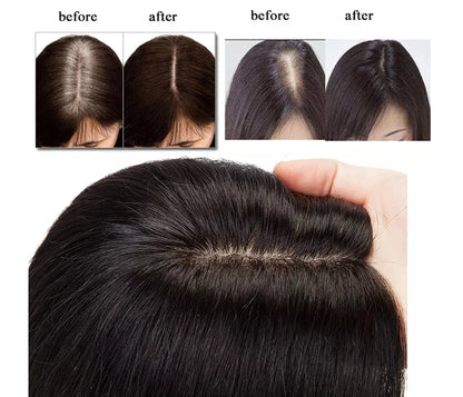 Silk | Straight Human Hair Topper – 15x16cm Silk Base | Clip-In | 130% Density | Free Part | 12–20 Inch
