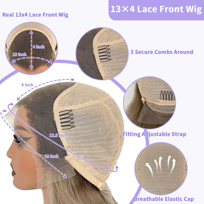 Dune | Ombre Ash Blonde Deep Wave Lace Front Wig – 13x4 / 13x6 HD Transparent Lace | 190–210% Density | Brazilian Remy Hair | 20–32 Inch