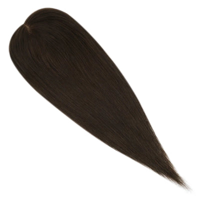 Aura | Straight Human Hair Topper – 3x5cm Mono Base | Hand-Tied | Brazilian Remy | 150% Density | 10–18 Inch