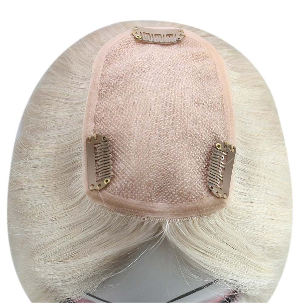 Aura | Straight Human Hair Topper – 3x5cm Mono Base | Hand-Tied | Brazilian Remy | 150% Density | 10–18 Inch