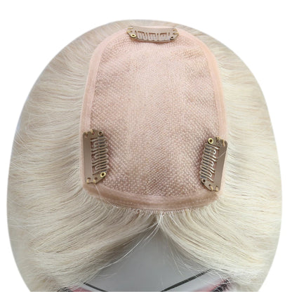 Aura | Straight Human Hair Topper – 3x5cm Mono Base | Hand-Tied | Brazilian Remy | 150% Density | 10–18 Inch