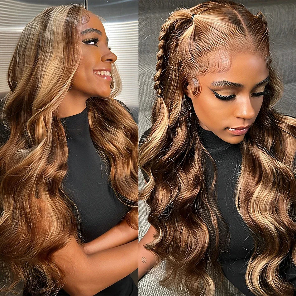 Sundrop | Highlight Honey Blonde Body Wave Wig – 4x4 Closure / 13x4 Frontal | HD Transparent Lace | 180% Density | Brazilian Remy Hair | 16–26 Inch