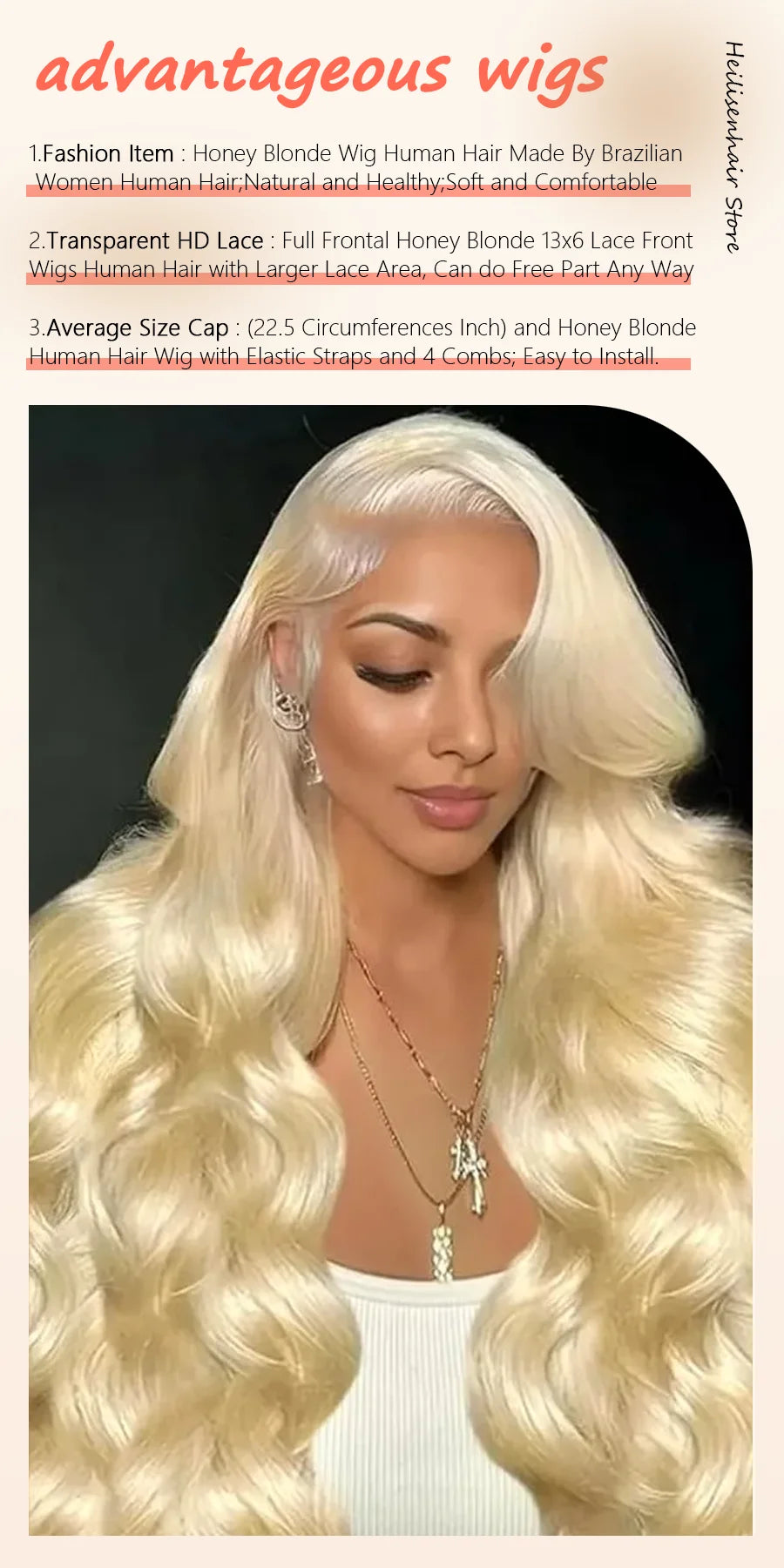 36 Inch #613 Honey Blonde 220% Density Body Wave 13x4 13x6 HD Transparent Lace Frontal Wig Brazilian Human Hair Wigs For Women
