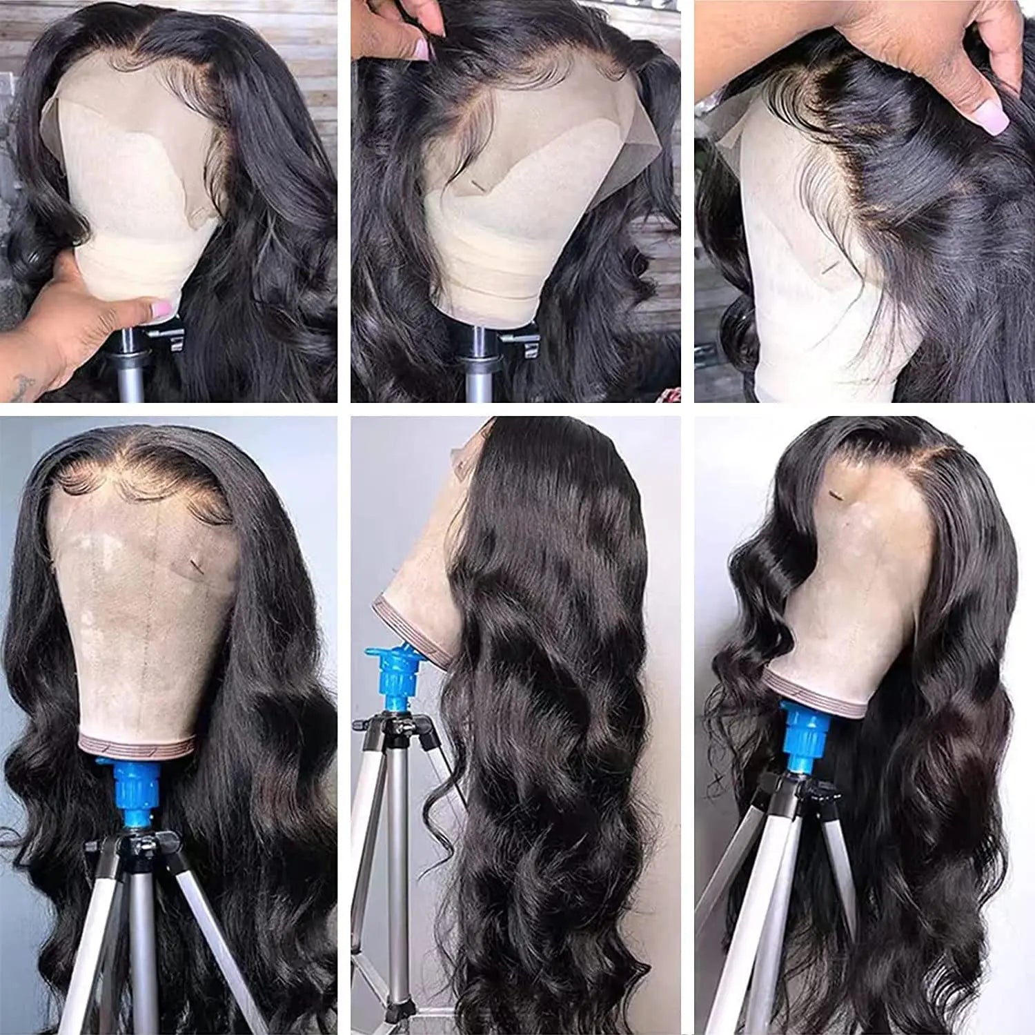 250% Density 13x4 13×6 5×5 HD Lace Front Wigs Human Hair Brazilian Virgin Body Wave Wig for Women Natural Black