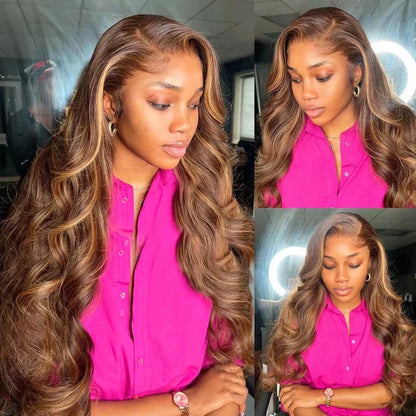 Sundrop | Highlight Honey Blonde Body Wave Wig – 4x4 Closure / 13x4 Frontal | HD Transparent Lace | 180% Density | Brazilian Remy Hair | 16–26 Inch