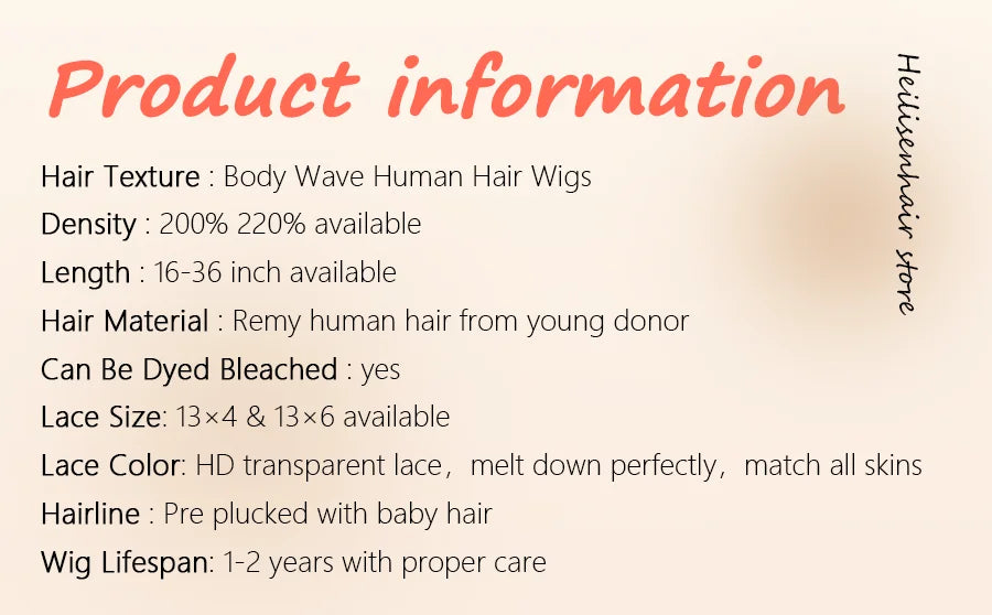 36 Inch #613 Honey Blonde 220% Density Body Wave 13x4 13x6 HD Transparent Lace Frontal Wig Brazilian Human Hair Wigs For Women