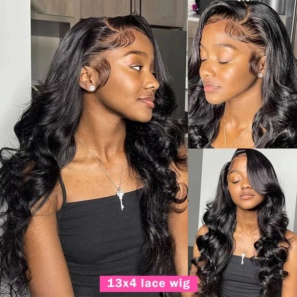 250% Density 13x4 13×6 5×5 HD Lace Front Wigs Human Hair Brazilian Virgin Body Wave Wig for Women Natural Black