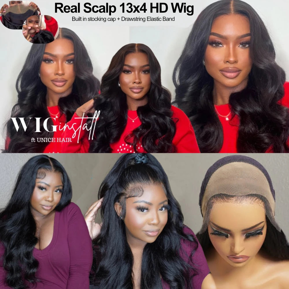 Luna | Loose Wave HD Lace Front Wig with Curtain Bangs – 13x4 | Remy Human Hair | 16–24 Inch