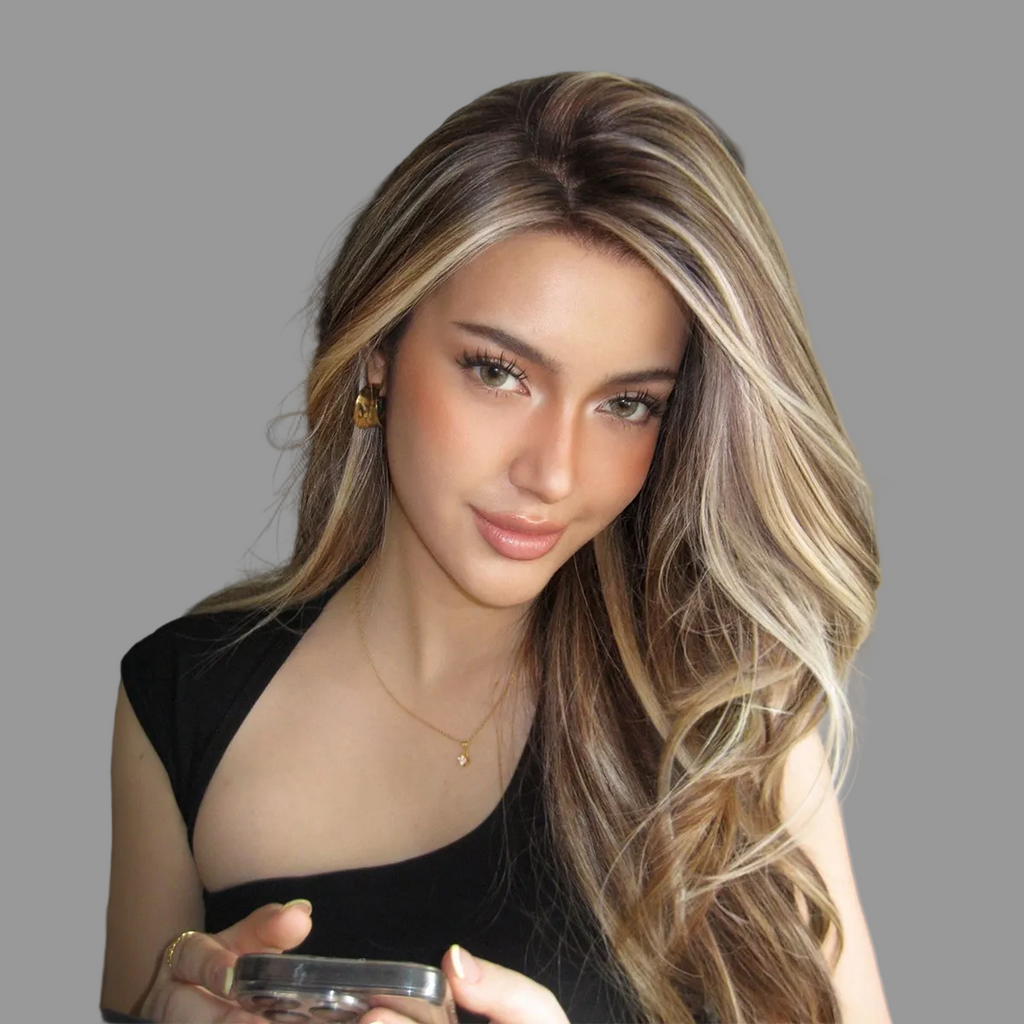 13×4 Lace Front Wig | Light Brown Gradient | Heat Resistant Synthetic | 28"