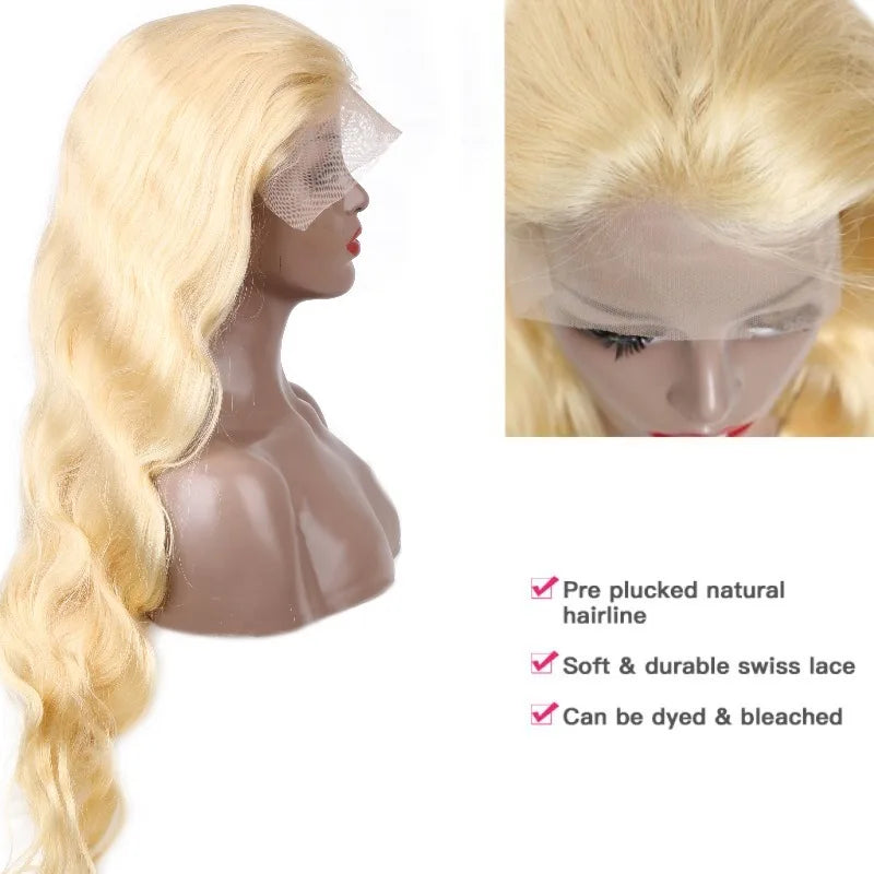 613 Honey Blonde Body Wave 360 HD Lace Wig – Brazilian Raw Hair