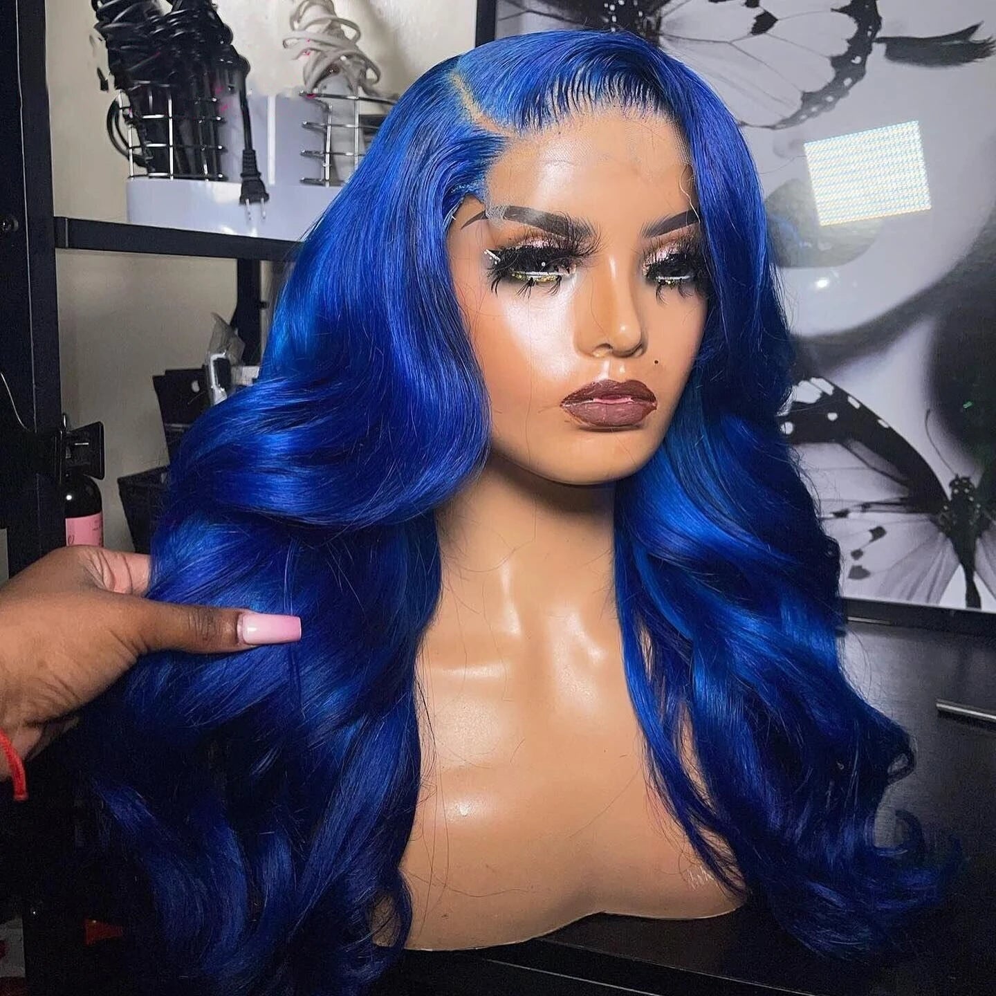 Electric Blue Body Wave Lace Front Wig – 13x4 HD Transparent Lace | 100% Brazilian Human Hair