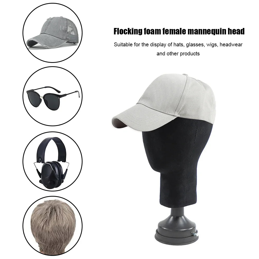 Foam Mannequin Head Display Stand – Wig, Hat & Glasses Holder