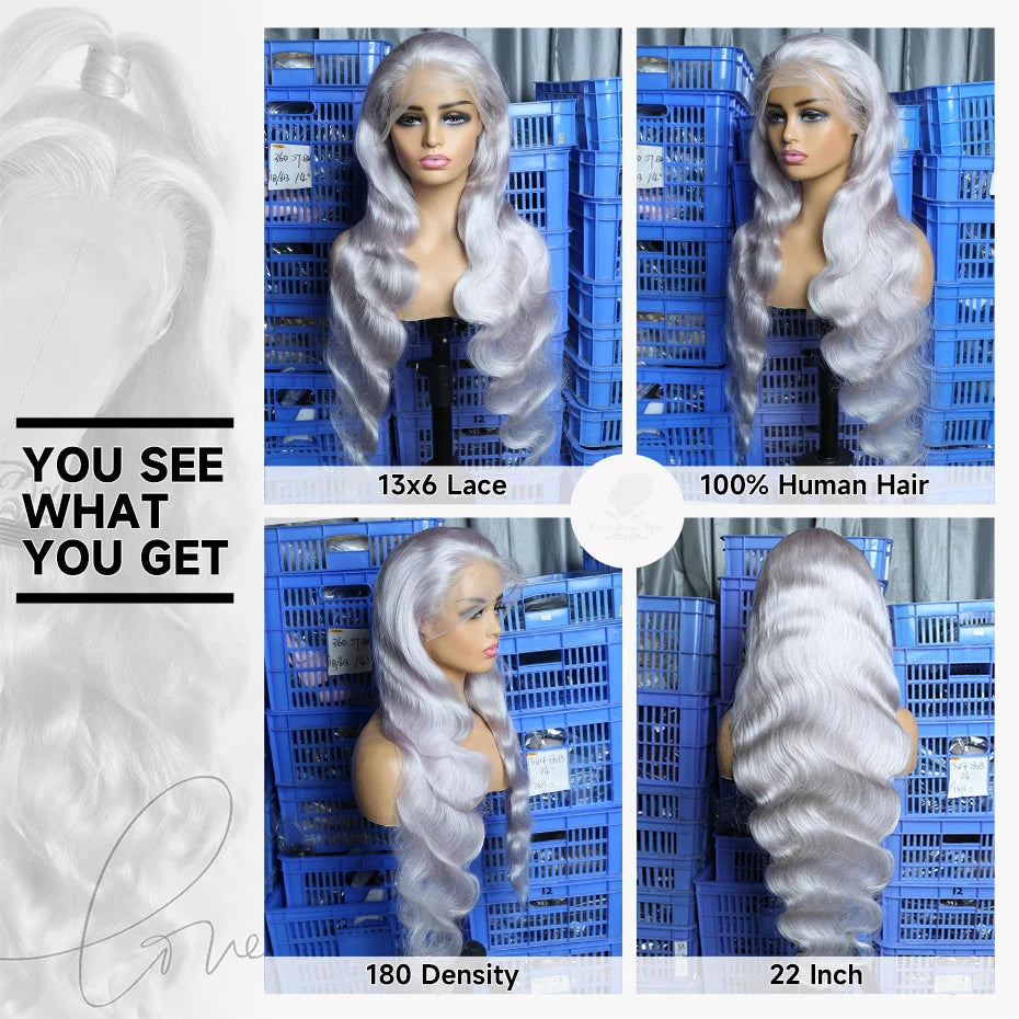 Silver Grey Vietnamese Body Wave 13x6 HD Lace Wig