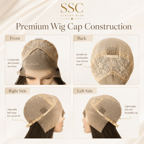 Ebony | Short Straight Black Bob Synthetic Lace Wig – 13x6 Transparent Lace | Daily Wear