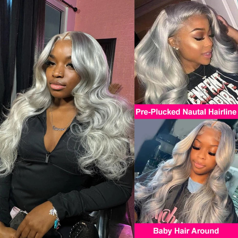 Silver Grey Vietnamese Body Wave 13x6 HD Lace Wig