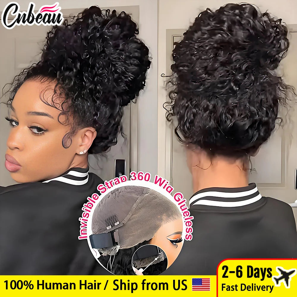 Deep Wave Glueless 360 Full Lace Wig 250% – Invisi Strap 18-36 Inch